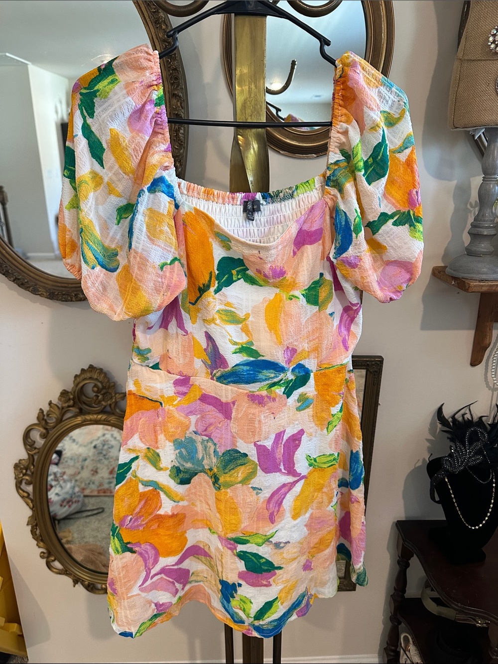 Lily Rose Puff Sleeve Skater Dress. Size XL - Picture 3 of 6
